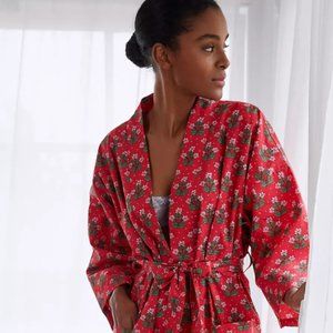 Printfresh X Anthropologie Poinsettia Holiday Robe